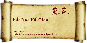 Róna Péter névjegykártya