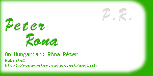 peter rona business card